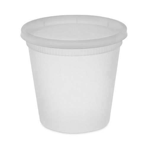 Plastic Deli Container with Lid, 24 oz, Clear, Plastic, 240/Carton