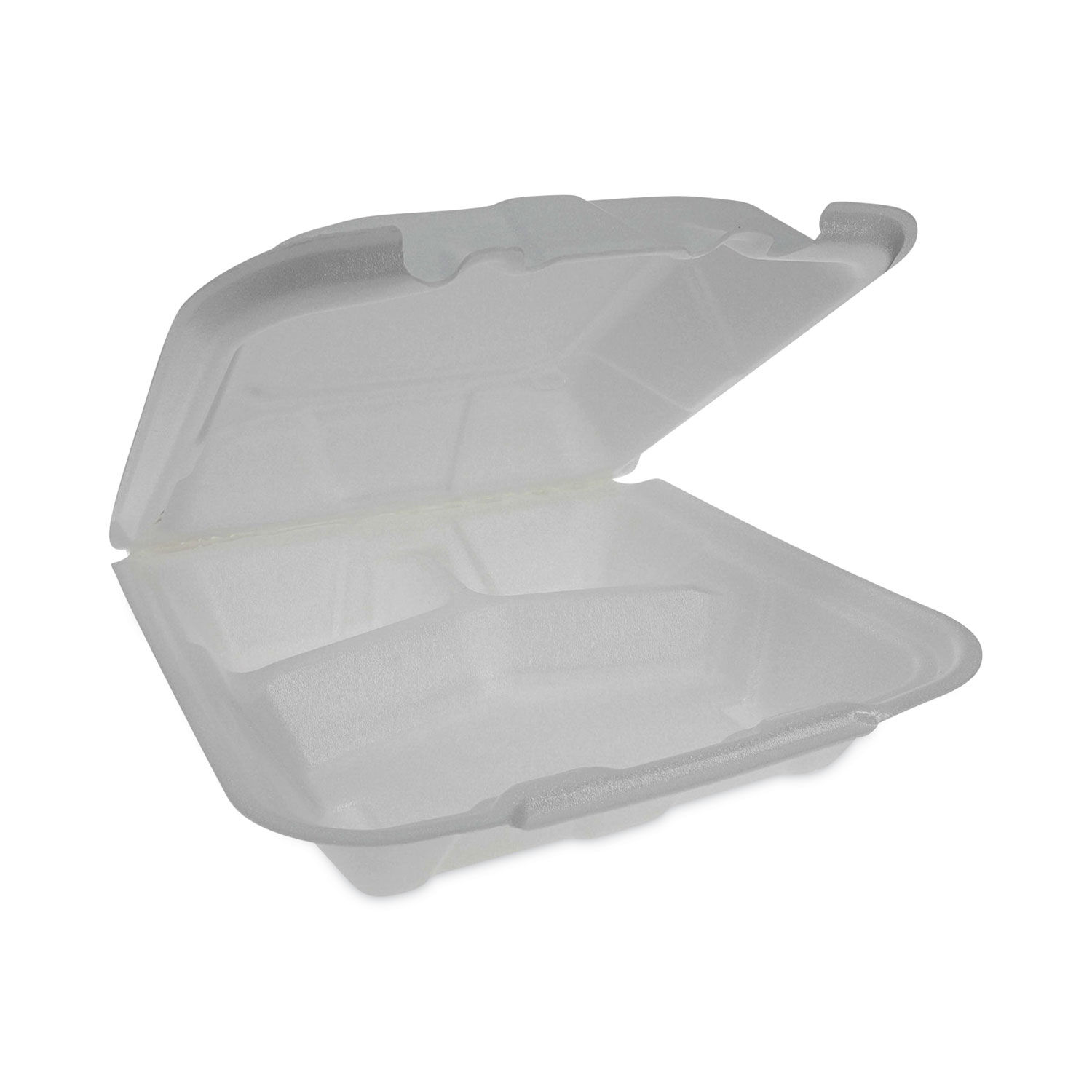 3-Compartment Foam Containers with Hinged Lids, 10-ct. Packs