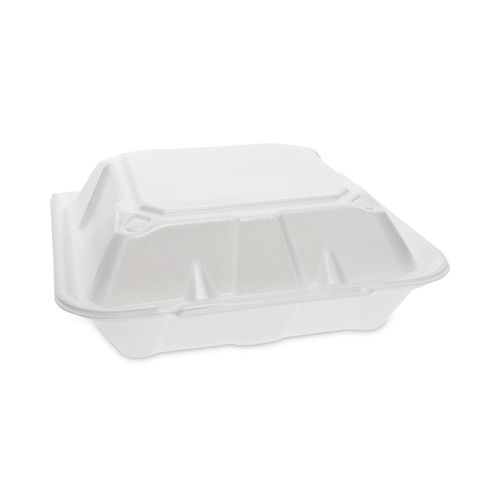 Tray - 3 Compartment Foam Tray w/ Hinged Lid