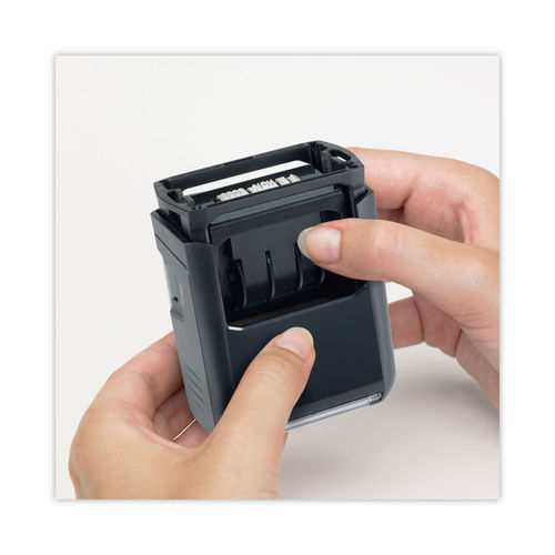 Printy Economy 5-in-1 Date Stamp, Self-Inking, 1.63 x 1, Blue/Red