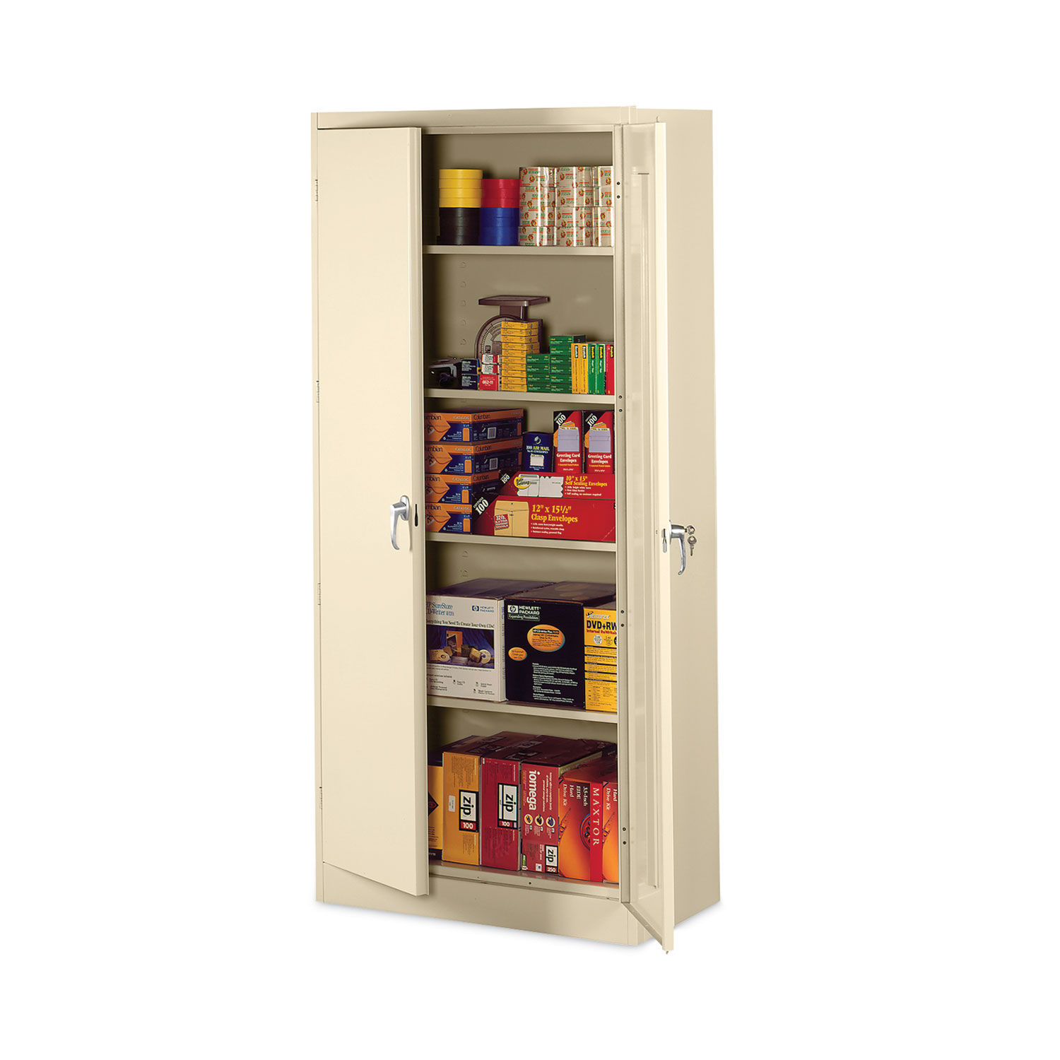 Broom Closet Storage Cabinet with 4 Adjustable Shelves - 36W x 24D x 72H