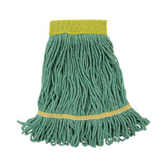 Genuine Joe Wide Band Small Mophead - Rayon, Cotton - Green Tint - 12 / Carton Genuine Joe Wide Band Small Mophead - Rayon, Cotton - Green Tint - 12 / Carton