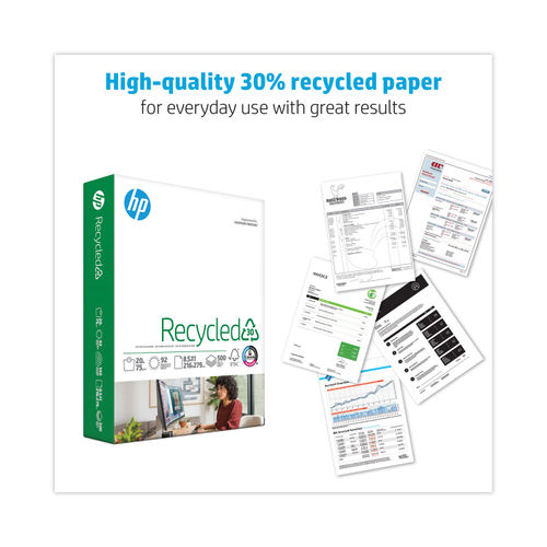 30% Recycled Copy Paper, 92 Bright, 20 Lb, 8.5 X 11, White, 500 Sheets/Ream