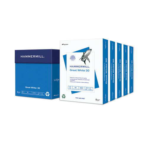 Hammermill® Tidal Print Paper, 92 Bright, 20 lb Bond Weight, 8.5 x 11, White,  500 Sheets/Ream, 10 Reams/Carton