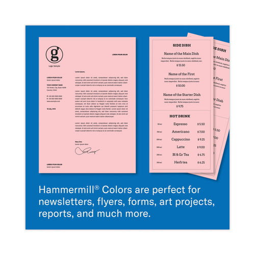 Hammermill Recycled Colored Paper 20lb 8-1/2 x 11 Pink 500 Sheets/Ream