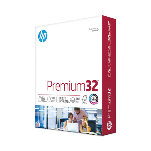 HEW113100 : HP Premium Choice Laserjet Paper, 100 Bright, 32 Lb Bond  Weight, 8.5 X 11, Ultra White, 500/Ream