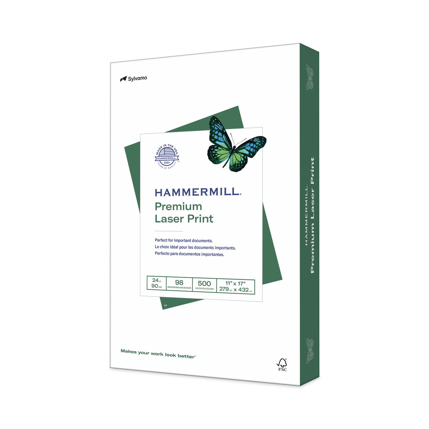 24lb 8.5 x 11 3-Hole Punched Reinforced Edge Paper - 2500 Sheets