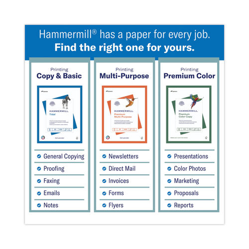 Hammermill Premium Color Copy Cover Paper, 100lb, 18 x 12, 100 Bright, White, 750/Case | Quill