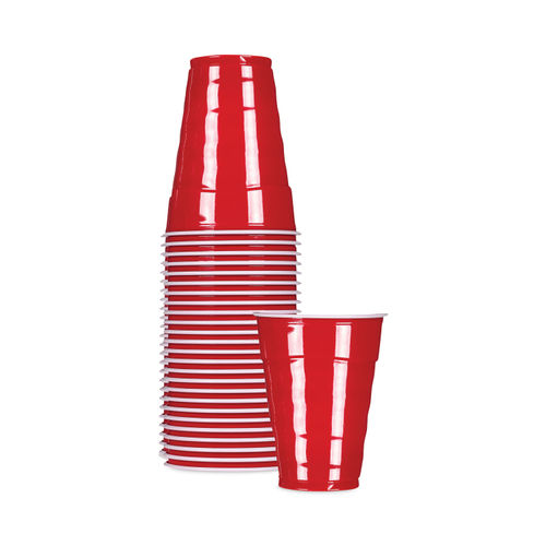 400 PACK] 16 Oz Red Plastic Cups - Red Disposable Plastic Party