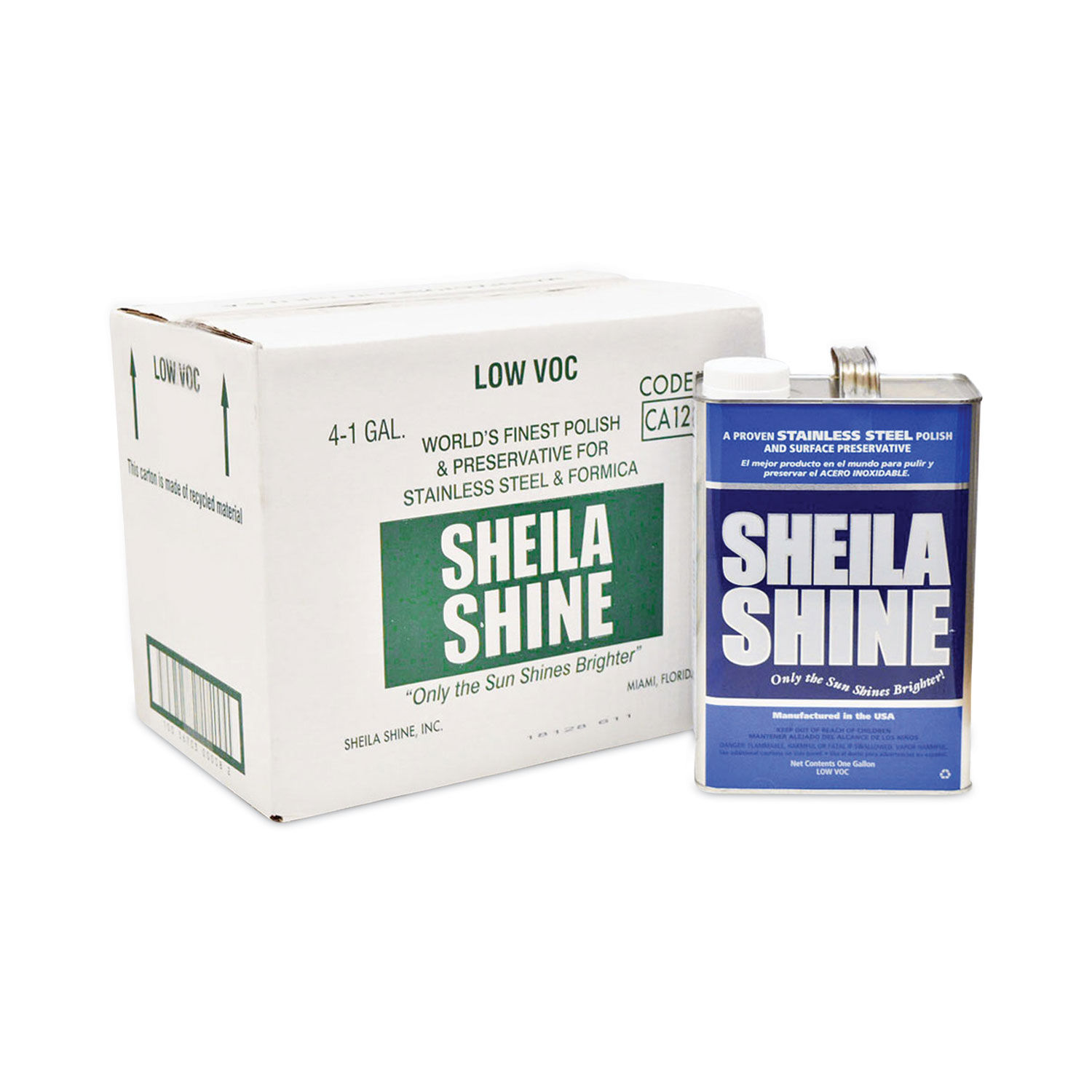 Sheila Shine Low VOC Stainless Steel Cleaner & Polish, 10 oz Can, 12/Carton