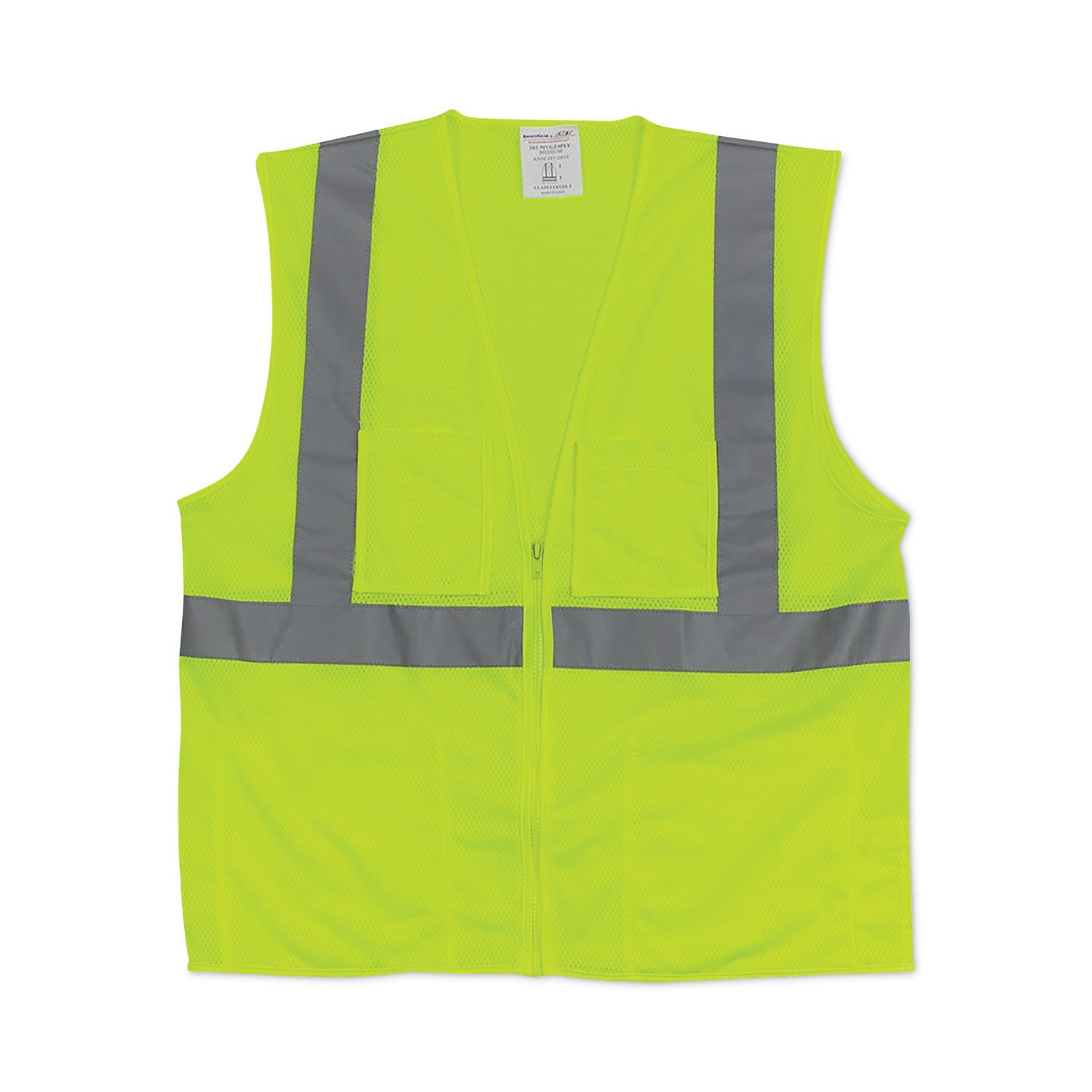 Zipper Safety Vest, 2X-Large, Hi-Viz Lime Yellow Zipper Safety Vest, 2X-Large, Hi-Viz Lime Yellow