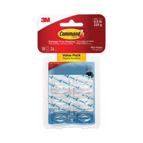 3M Command Hooks Small Clear 2 Hooks