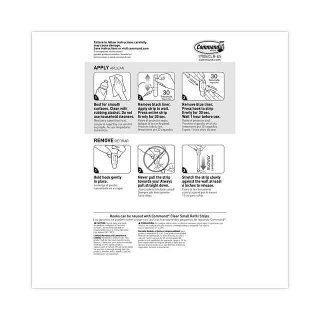 Command 17006CLR Adhesive Hook, 0.5 lb, 6-Hook, Plastic