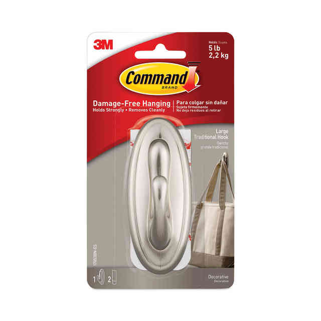 Command Matte Black Curtain Rod Hooks, 2 Hooks, 4 Adhesive Strips 