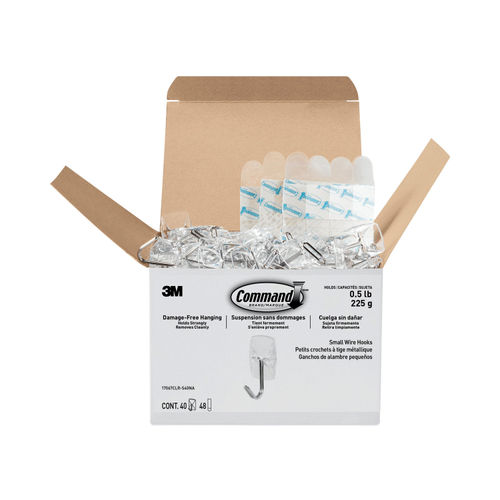 Command™ Small Clear Wire Hooks with Clear Strips 17067CLR