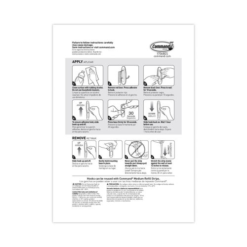 Command 3lb. Medium White Wire Hooks (2 Hooks, 4 Strips) 17068ES - The Home  Depot