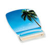 MMMMW308BH - Fun Design Clear Gel Mouse Pad with Wrist Rest, 6.8 x 8.6, Beach Design