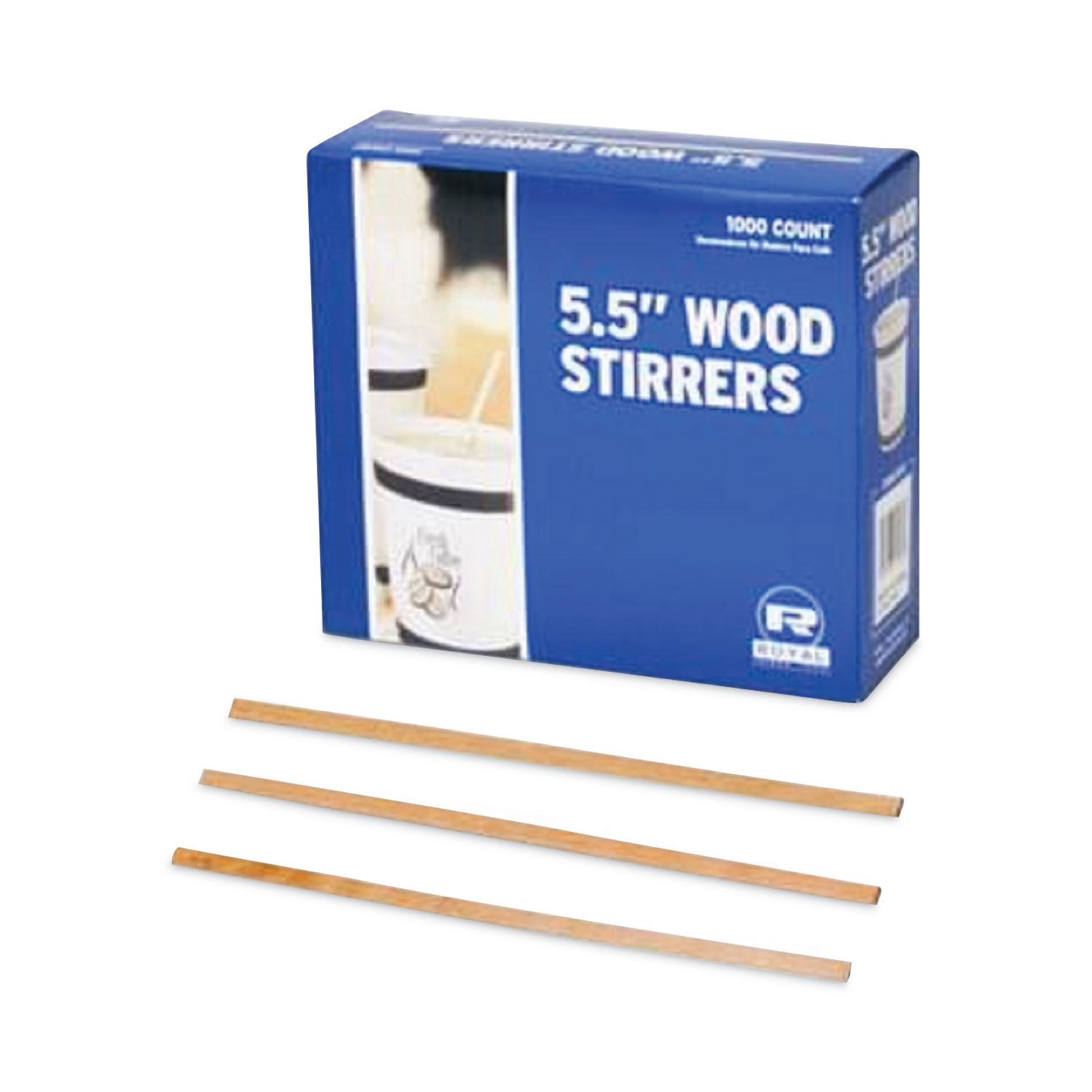 Natural Wood Coffee Stirrer - 6 - 1000 count box