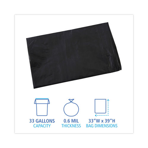 33 x 39 33 Gal 0.65 Mil Black Trash Bags & Liners