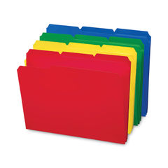 SMD10500 - Top Tab Poly Colored File Folders, 1/3-Cut Tabs: Assorted, Letter Size, 0.75" Expansion, Assorted Colors, 24/Box