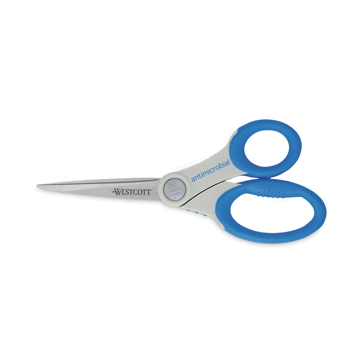 Scissors with Antimicrobial Protection, 8 Long, 3.5 Cut Length, Blue  Straight Handle