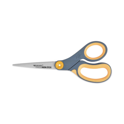 Westcott Titanium Bonded Non Stick Scissors 5 Pointed GrayYellow - Office  Depot