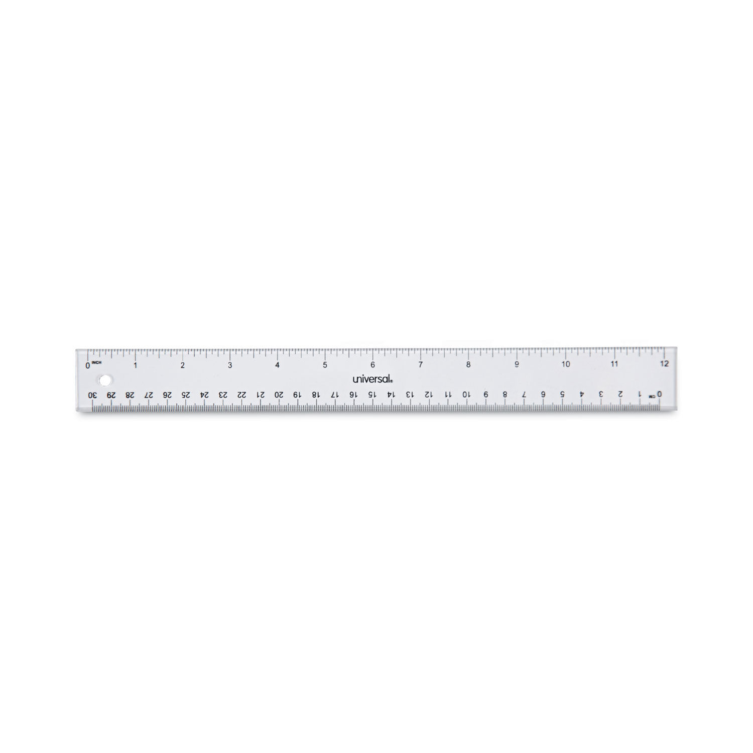 Non-Shatter Flexible Ruler, Standard/Metric, 12 Long, Plastic, Clear