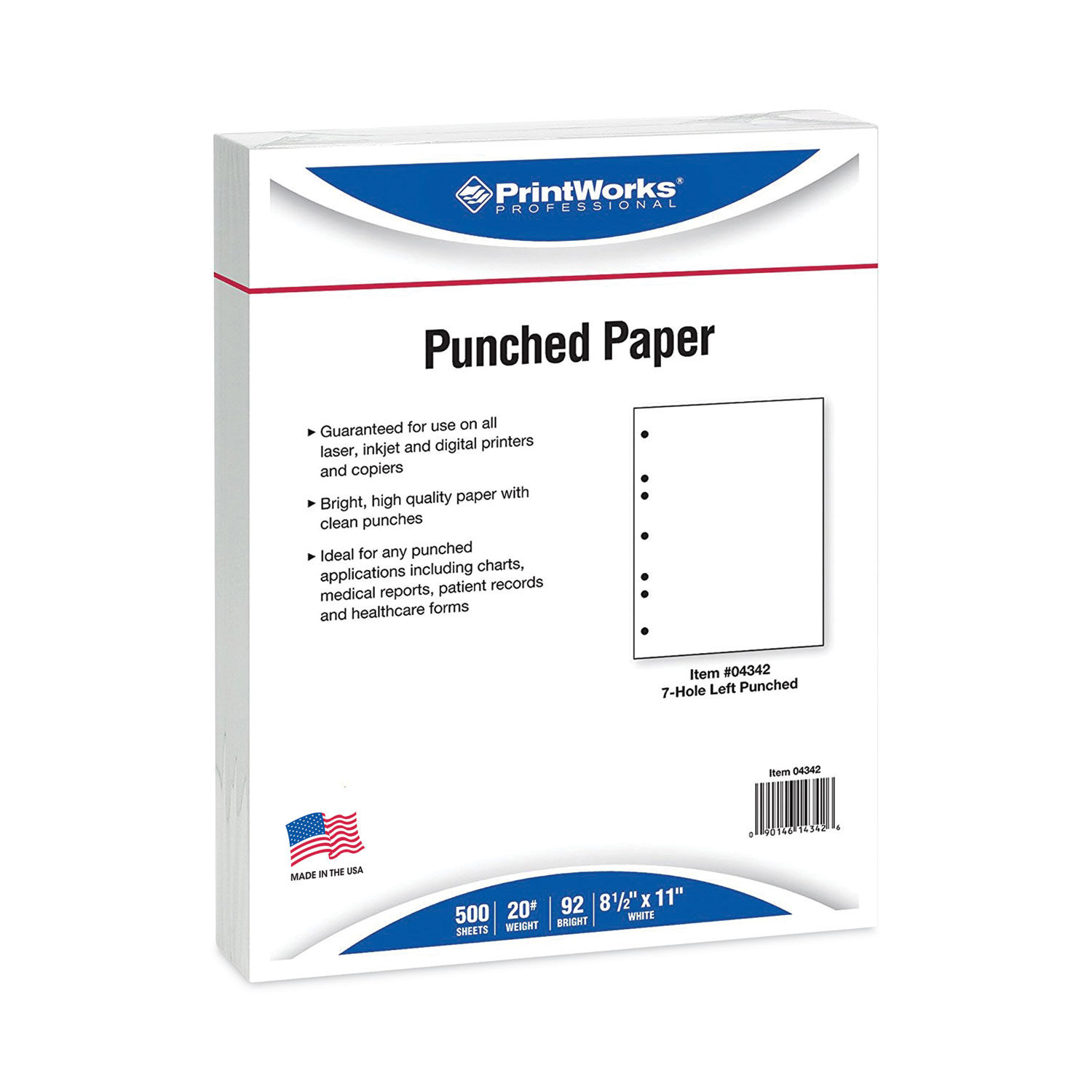 Perforated Paper, 4 1/4 from Left, Vertical on White 24#Letter Size Copy Paper (Ream of 500)