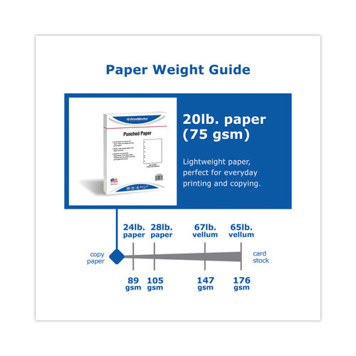 Office Paper, 7-Hole Left-Punched, 8-1/2 x 11, 20-lb., 500/Ream