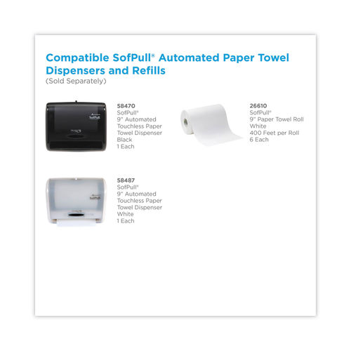 SofPull Hardwound Paper Towel Rolls - White - 6 / Carton 