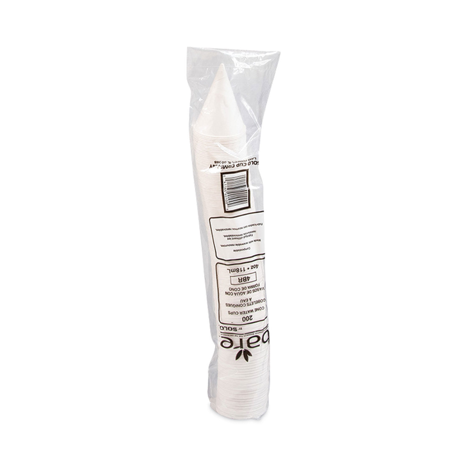 4 oz. Solo Bare Biodegradable Paper Water Cone Cold Cups EcoFriendly