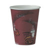 SCC378SIPK - Paper Hot Drink Cups in Bistro Design, 8 oz, Maroon, 50/Pack