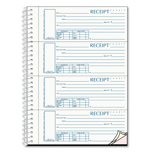 blank receipt book