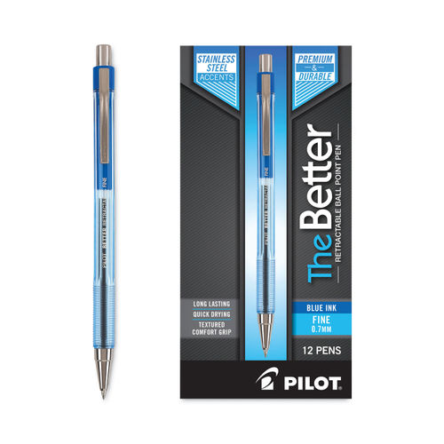 Bright Pens Ballpoint Blue or Black Ink Pens for Work, Office