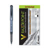 PIL11020 - V Razor Point Liquid Ink Porous Point Pen, Stick, Extra-Fine 0.5 mm, Black Ink, Gray/Smoke Barrel, Dozen