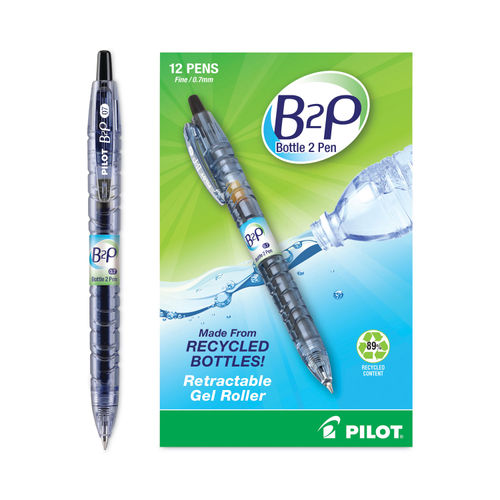 Pilot Pen B2P Bottle-2-Pen Recycled Gel Retractable Black Ink 31600