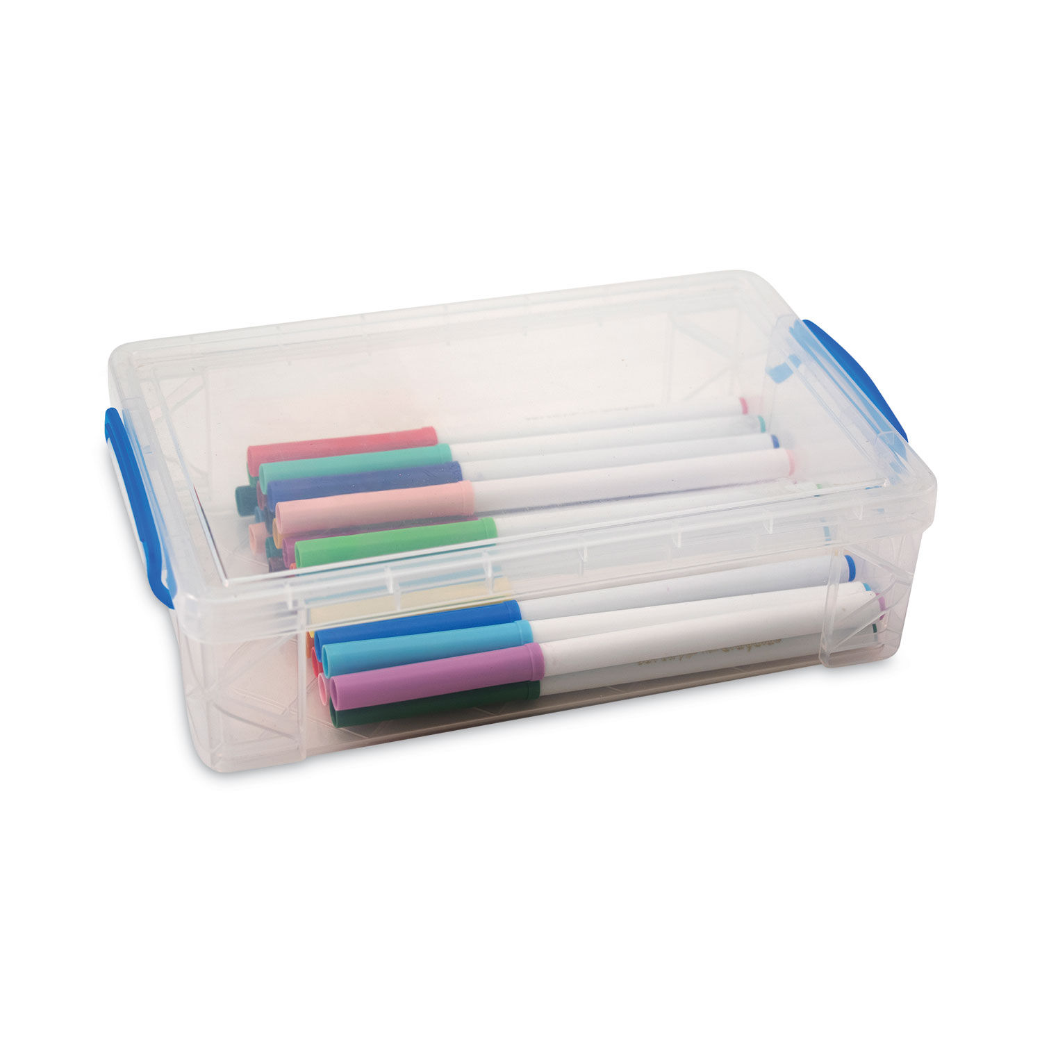 Advantus Super Stacker Pencil Box, 8.25 X 1.5 X 4-Inch, Color May Vary, 1 Box (34365)