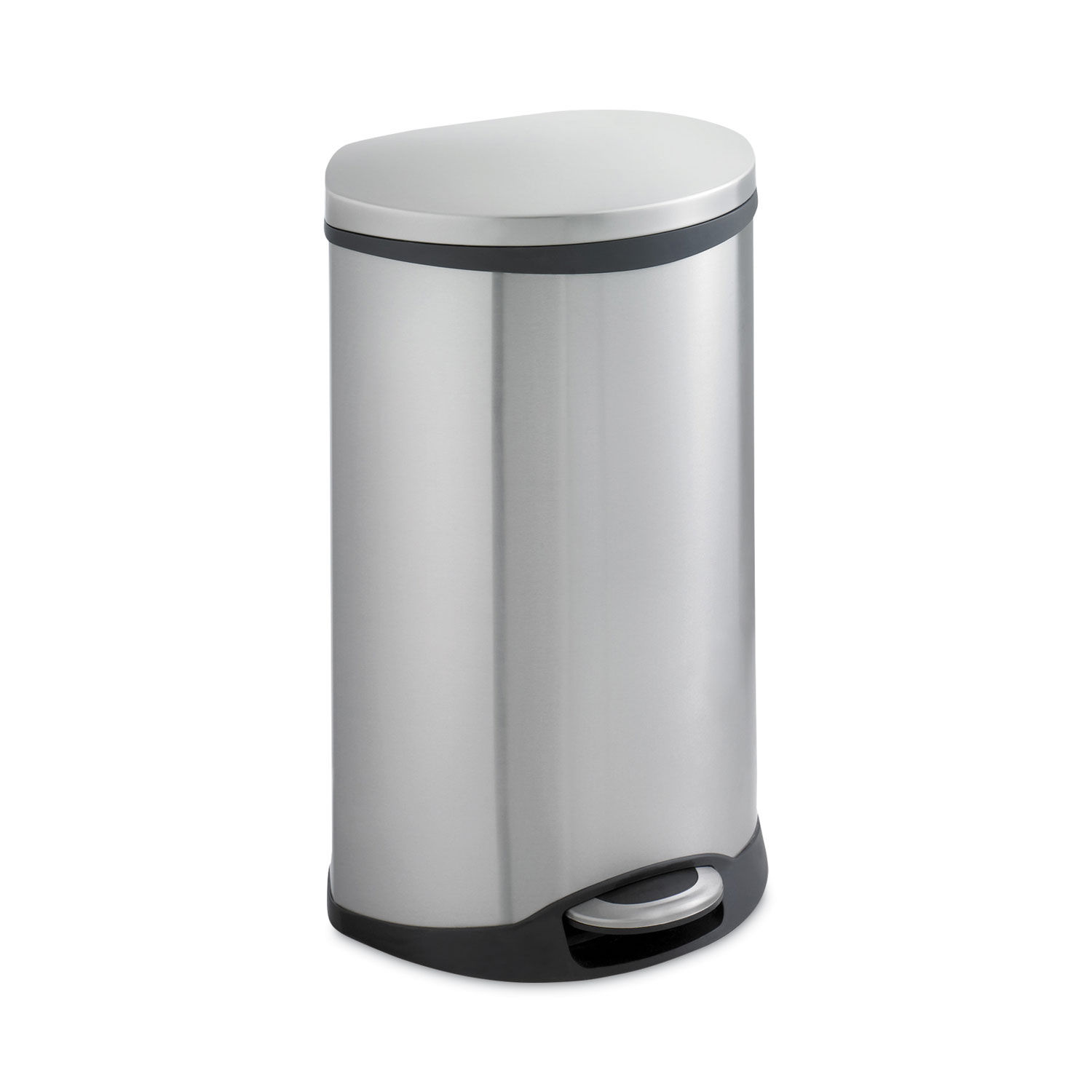 Safco Open Top Round Waste Receptacle Steel 30 Gal Black