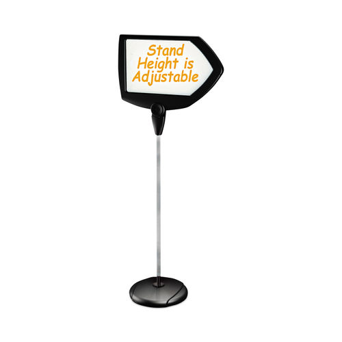 MasterVision Floor Stand Sign Holder, Arrow, 25x17 Sign, 63 High, Black Frame