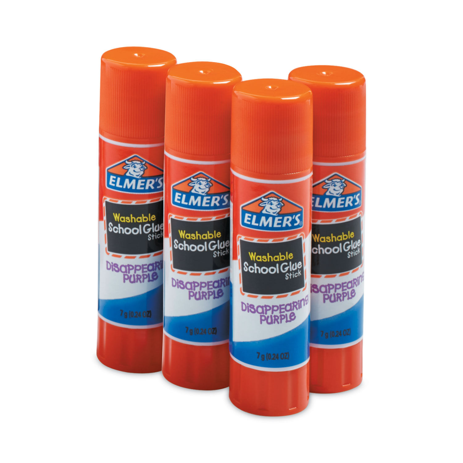 Elmer's School Glue Sticks, Disappearing Purple - 4 pack, 0.24 oz each