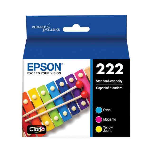 T222520S (T222) Claria Ink, 165 Page-Yield, Cyan/Magenta/Yellow T222520S (T222) Claria Ink, 165 Page-Yield, Cyan/Magenta/Yellow