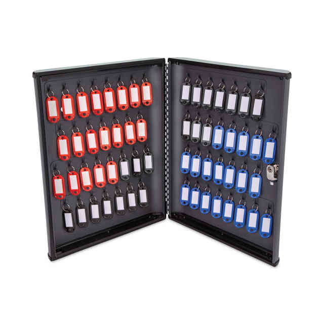 Key Lockable Key Cabinet, 60-Key, Metal, Charcoal Gray, 12 x 2.63 x 14.75 Key Lockable Key Cabinet, 60-Key, Metal, Charcoal Gray, 12 x 2.63 x 14.75
