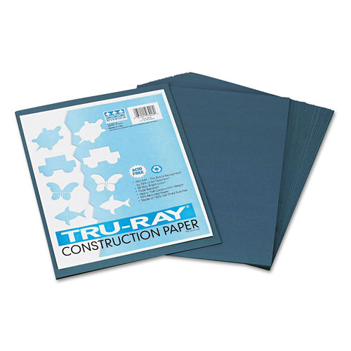 Pacon Tru-Ray Construction Paper, 76 lbs., 12 x 18, Royal Blue, 50