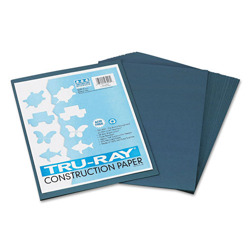 Pacon Tru-Ray Construction Paper, 76lb, 9 x 12, Royal Blue, 50/Pack