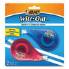 BICWOTAPP21 - Wite-Out EZ Correct Correction Tape, Non-Refillable, Randomly Assorted Applicator Colors, 0.17" x 472", 2/Pack