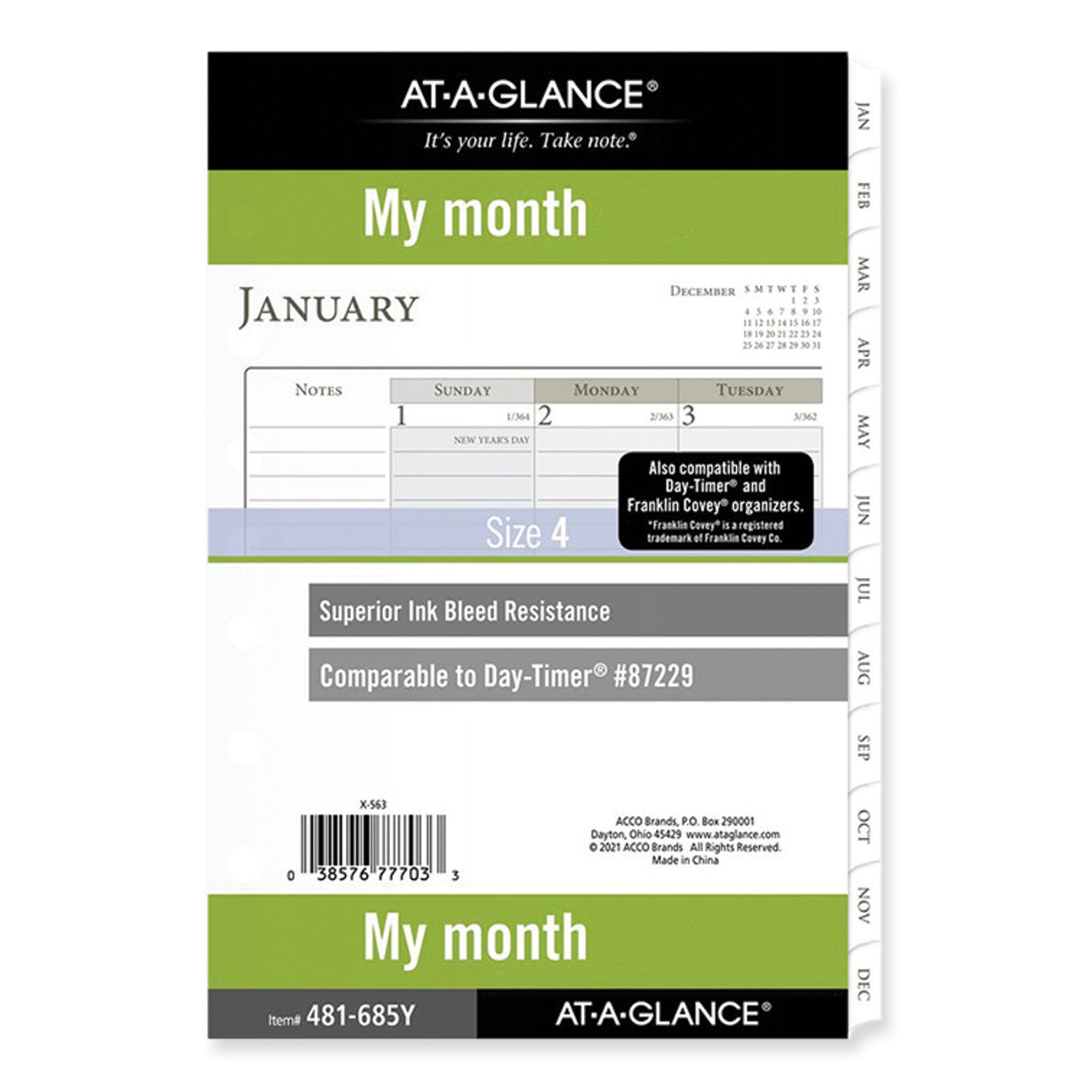 AT-A-GLANCE 2023 Daily Monthly Planner Two Page Per Day Refill, Loose-Leaf,  Desk Size, 5 1/2 x 8 1/2 