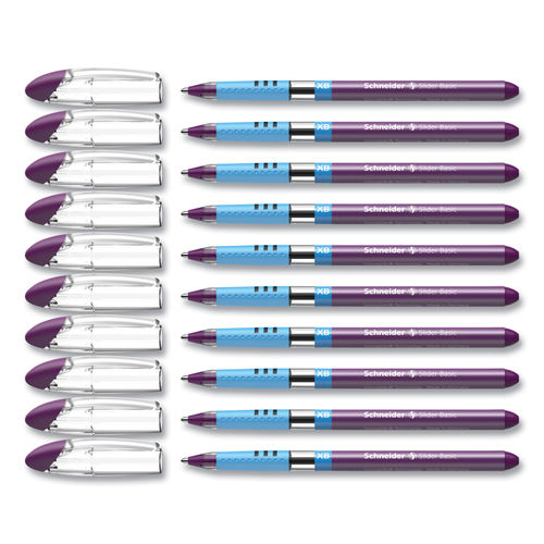 Schneider Slider Ballpoint Pen, Stick, Extra-Bold 1.4 mm, Purple Ink, Purple/Silver Barrel