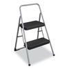 CSC11137PBL1E - 2-Step Folding Steel Step Stool, 200 lb Capacity, 28.13" Working Height, Cool Gray