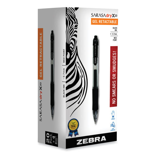 Zebra Sarasa Dry X20 Retractable Gel Pen - 0.7mm Medium ZEB14680