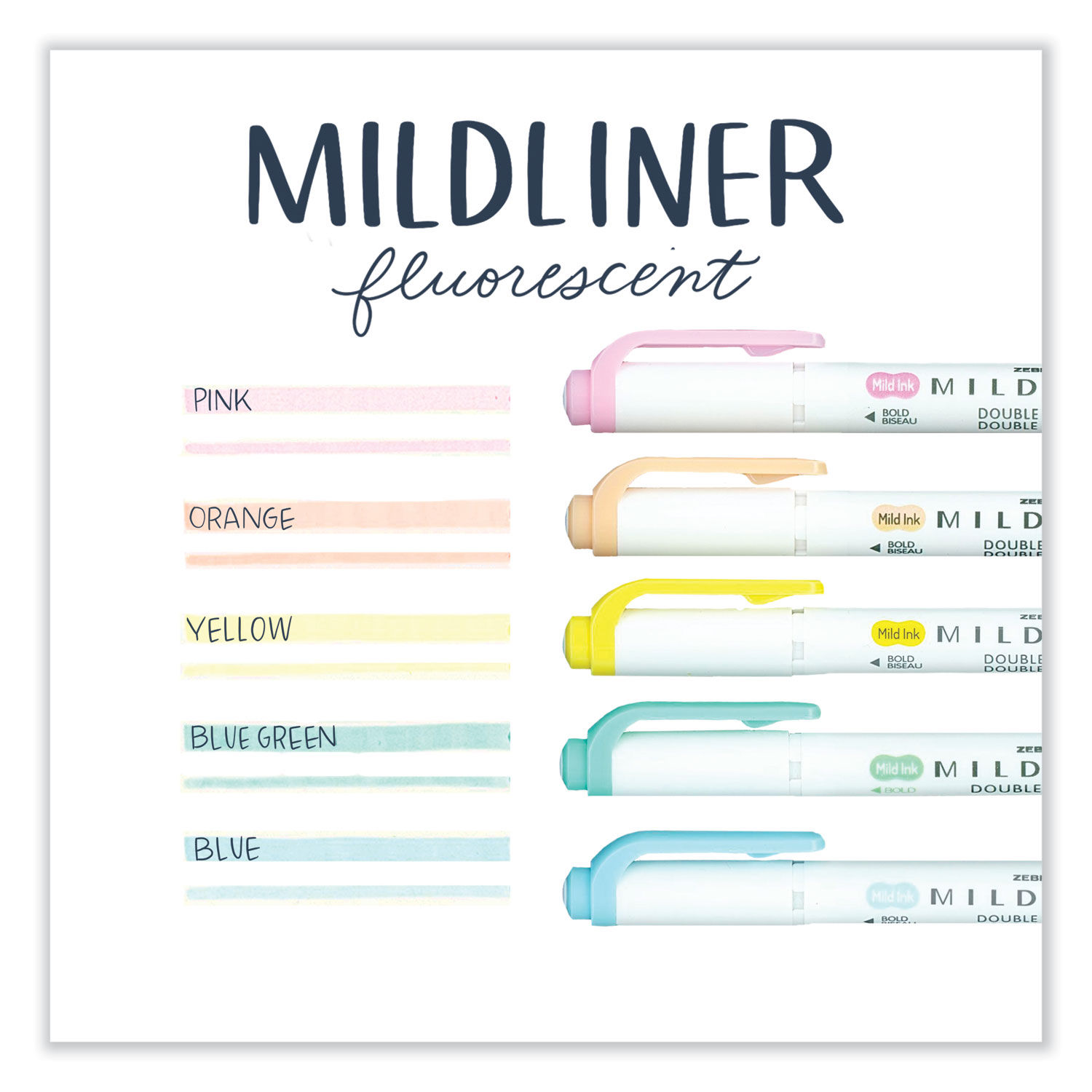 Mildliner Double Ended Highlighter Set, Chisel and Bullet Point Tips,  Assorted Neutral and Gentle Ink Colors, 10-Pack (78701)